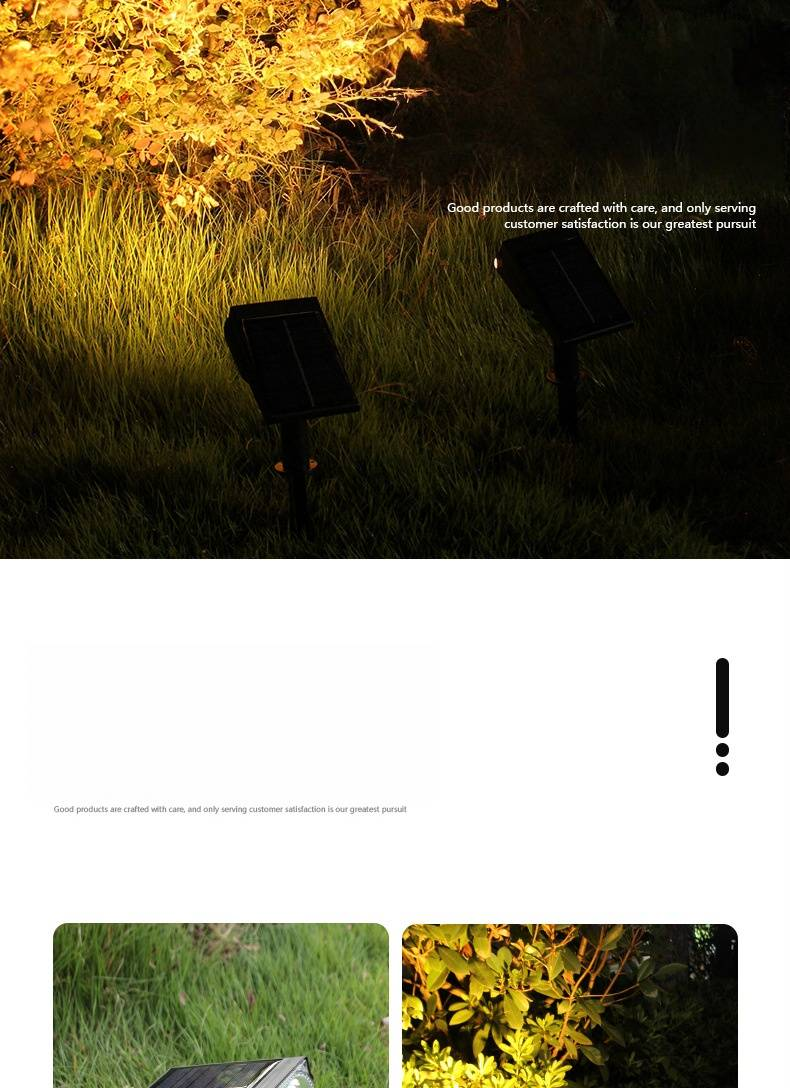 Solar Powered LED Spotlight For Outdoor Garden, Lawn, Pathway - Waterproof, 7 Colors, Ground Spike Installation, Energy Saving_voghion.com