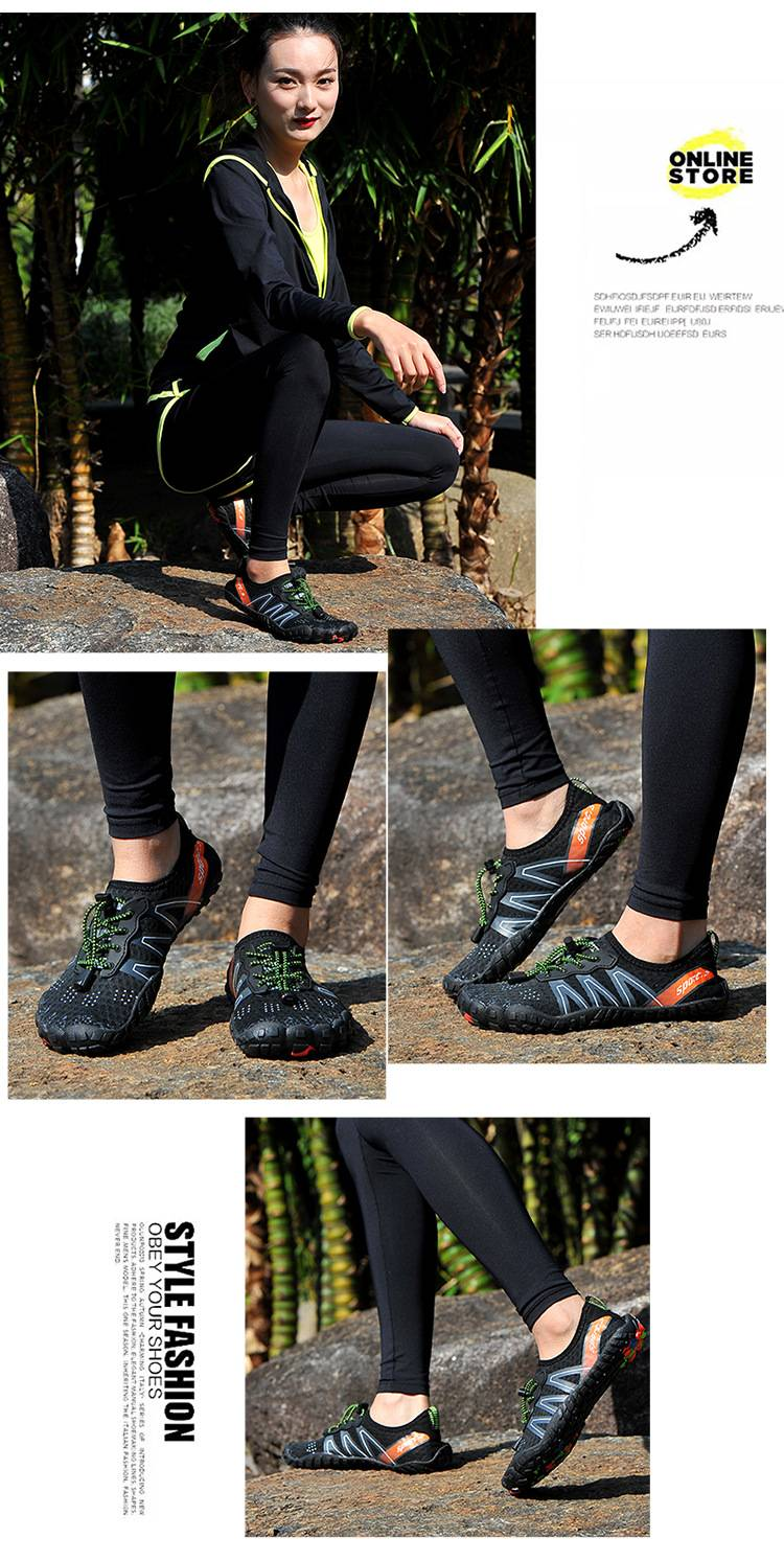 Scarpe da avventura unisex ad asciugatura rapida – Sneakers leggere e antiscivolo per escursionismo, corsa e sport acquatici (tessuto elastico traspirante)_voghion.com