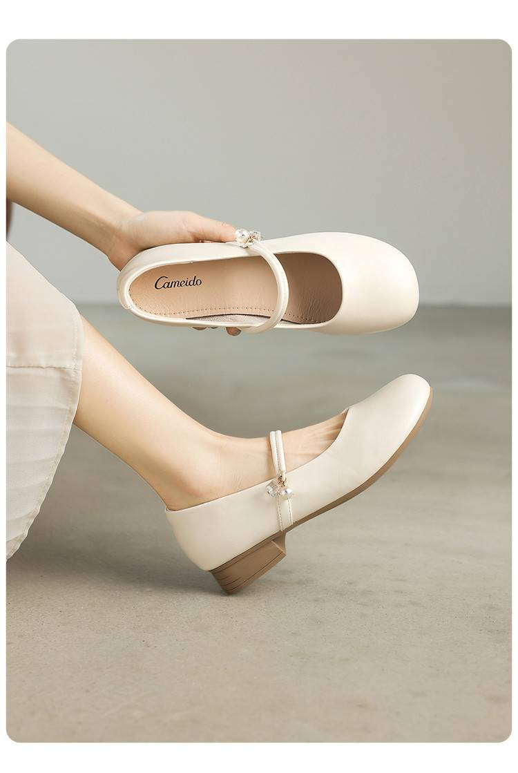 【Weiche Sohle und weiches Obermaterial】 Cameido Mary-Jane-Schuhe mit runder Spitze für Mädchen, 2025 Herbst-Einzelschuhe mit Knöchelriemen und niedrigem Absatz_voghion.com