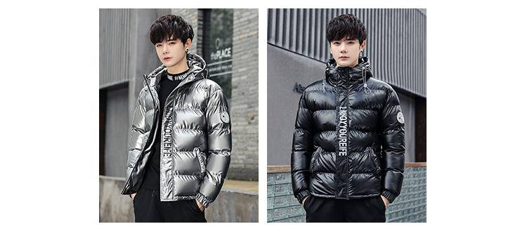 Herren Pufferjacke Wintermantel Mode Kapuze Reißverschluss Oberbekleidung Lässig Lockere Passform Dick Warm Polyester Leicht Streetwear_voghion.com