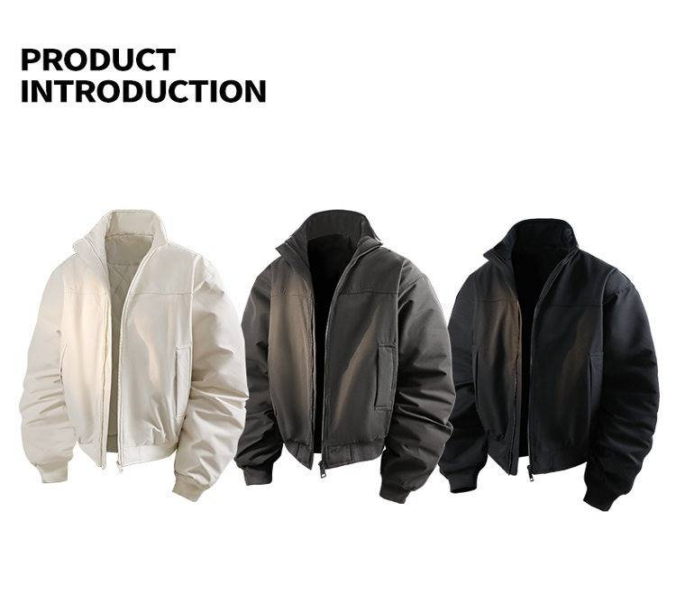 Cleanfit-Bomberjacke mit Stehkragen für Herren – Kurzer, gesteppter Baumwollmantel mit Design, schmale Passform, leicht und stylisch für Teenager und Erwachsene_voghion.com