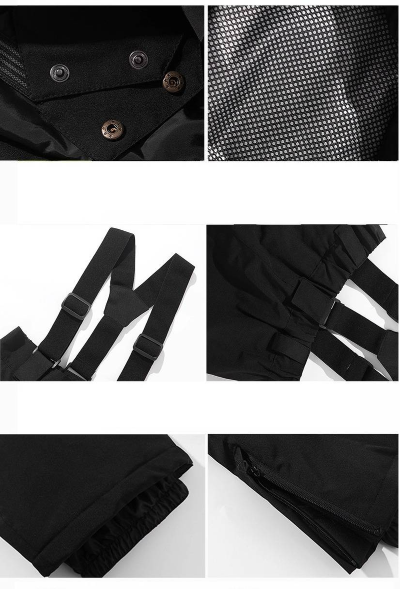 Kids' Waterproof Ski Suit Set – Winter Snow Jacket & Pants For Boys & Girls, Windproof & Thermal Skiing Outfit (Black & White Panda Design)_voghion.com