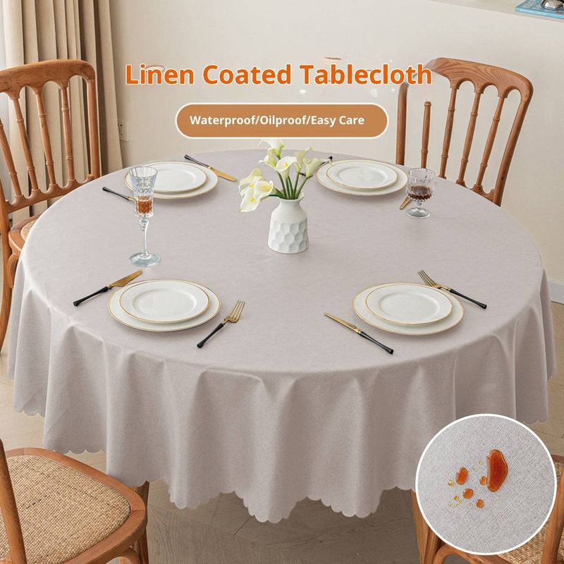 Tovaglia moderna e minimalista in poliestere – Copertura per tavolo da pranzo rotonda impermeabile, resistente al calore e antimacchia per casa e ristorante_voghion.com