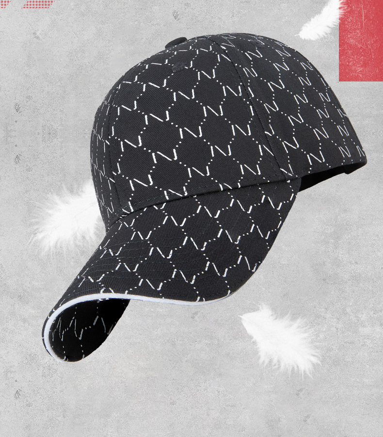 2024 New Hat Korean Trend Printed Baseball Cap Men and Women's Fashion Hard Top Sun Shading Duck Tongue Hat_voghion.com