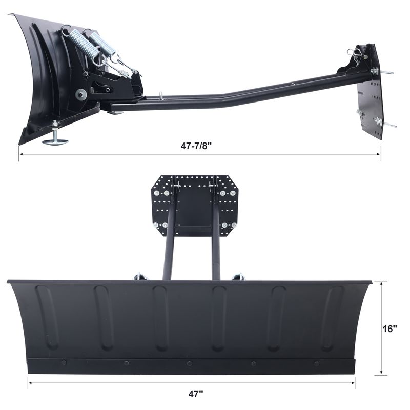 UNIVERSAL ATV SNOW PLOW KIT,ATV Plow System ,Steel Blade Complete Universal Mount Package 47in_voghion.com