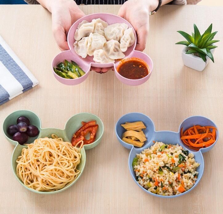 Ciotola di grano cartone animato per bambini stoviglie di paglia/piatto di frutta condimento piatto di condimento ciotola di plastica integratore alimentare per bambini Ciotola_voghion.com