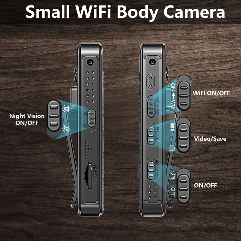 Minicámara policial HD 1080P con detección de movimiento y clip trasero, visión nocturna infrarroja, videocámara pequeña_voghion.com