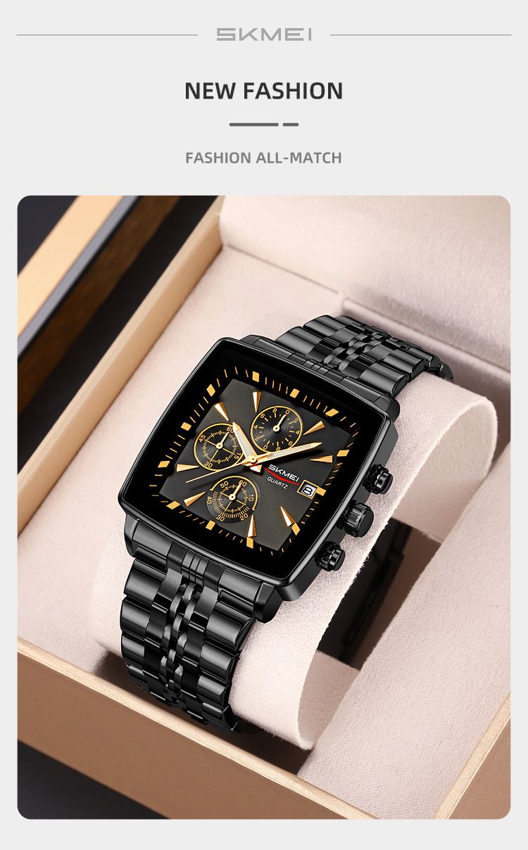 Orologio da polso al quarzo con cronometro da uomo e da donna, di lusso, con data, design alla moda, impermeabile, Reloj Hombre_voghion.com