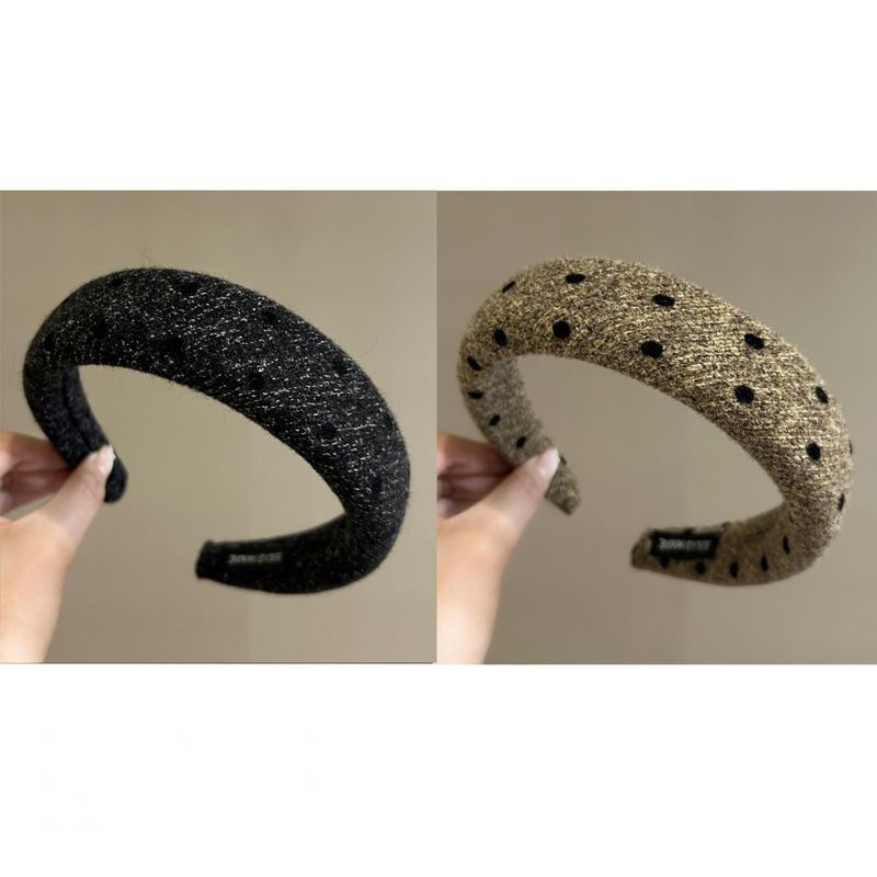 French Style Lazy Polka Dot Ins Versatile Korean Simple Girl Sponge Headband 2025 New Elegant Hair Accessory_voghion.com