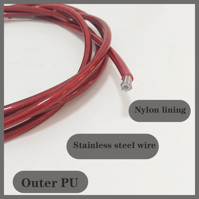AN3 1M Stainless Steel Braided Motorcycle Hydraulic Brake Hose Nylon Clutch Oil E Dirt Bike Modification Pipe_voghion.com