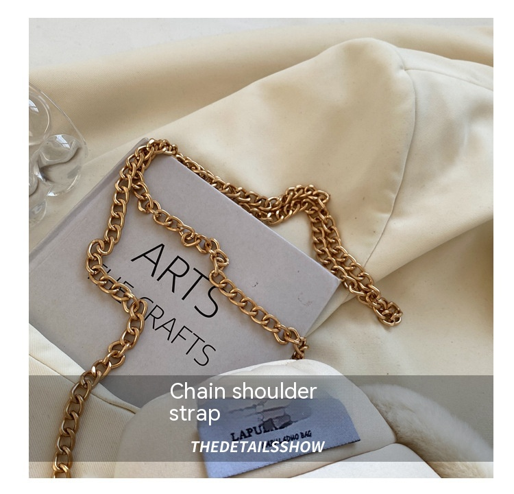 Simpatica borsa per bambole in peluche con orecchie di coniglio per donna 2024 Borsa a tracolla con catena in peluche versatile autunno/inverno in peluche di nuova tendenza_voghion.com