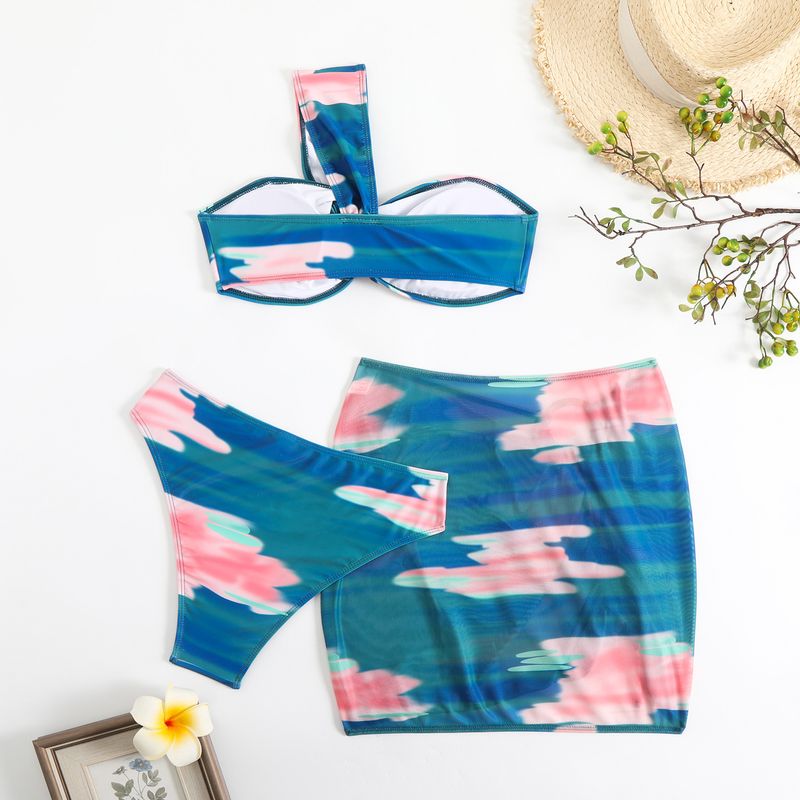 Dameskleding Badpak Tie Dye Bedrukt Dames Driedelig Bikini Badmode_voghion.com