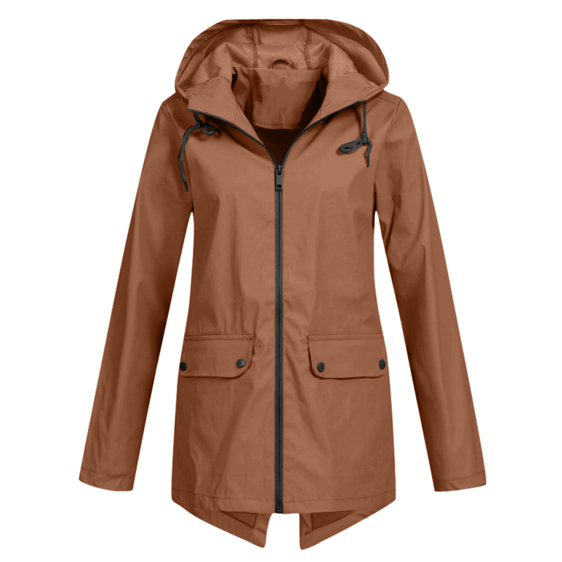 Giacca antivento leggera con cerniera e cappuccio per donna K_voghion.com