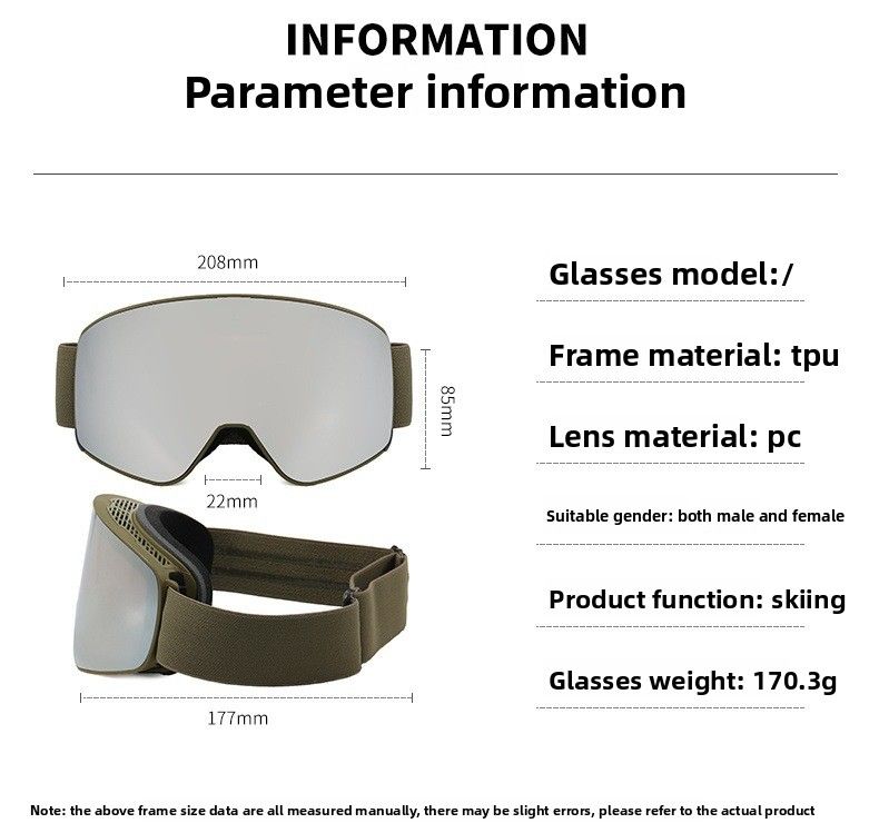 2025 New Mountaineering Goggles For Men And Women, Double Layer Anti-Fog, Snap-On Prescription Magnetic Ski Goggles,_voghion.com