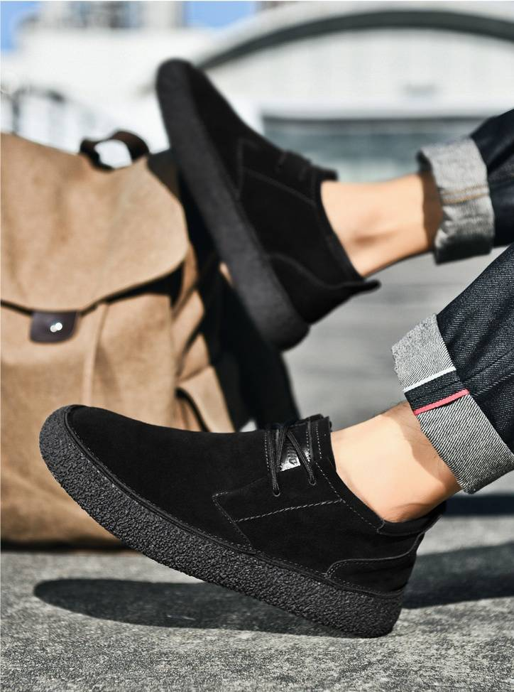 Erkek Sonbahar/Kış Moda El Yapımı Dayanıklı Kaymaz Hafif Yumuşak Hakiki Deri Günlük Martin Botları_voghion.com