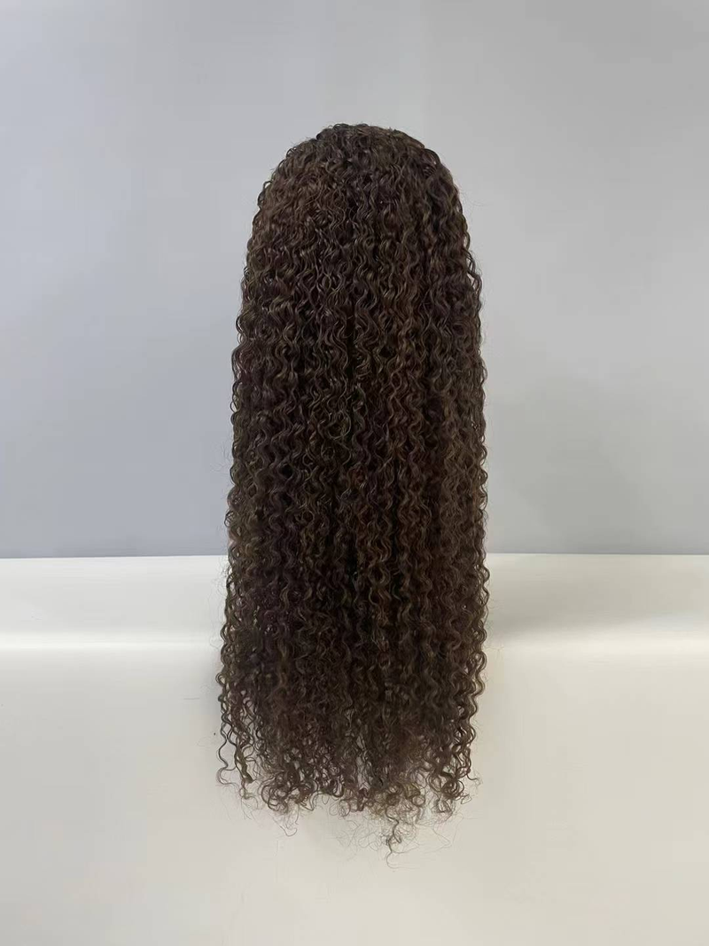 250% Density Bruine Kleur Water Wave Lace Frontale Pruik Voor Vrouwen 13x4 Hd Lace Wig Lijmloze Indiase Maagdelijke Haar Sluiting Pruik_voghion.com