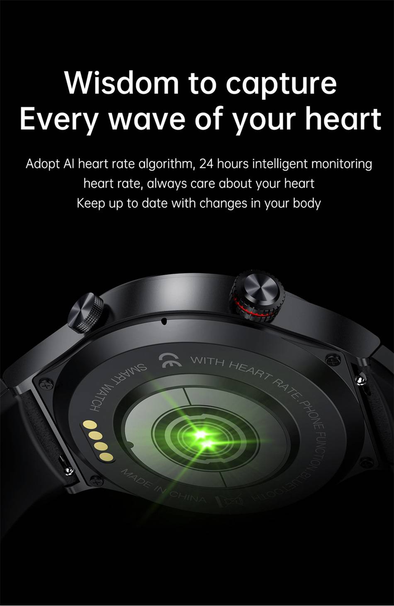 Heart rate blood pressure blood oxygen monitoring music playback remote control photo taking Bluetooth call business smart watch_voghion.com