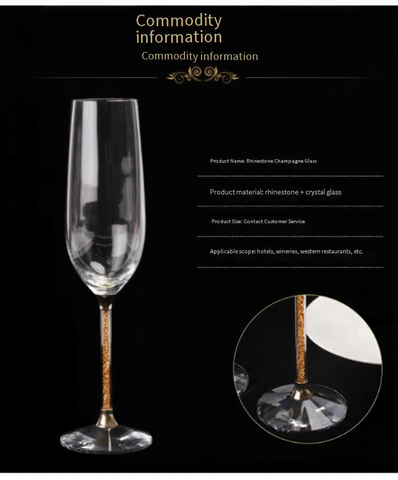 Conjunto de taças de champanhe com haste de diamante para casa e jardim Conjunto de taças de cristal adequado para bar, restaurante, casa, taça de champanhe_voghion.com