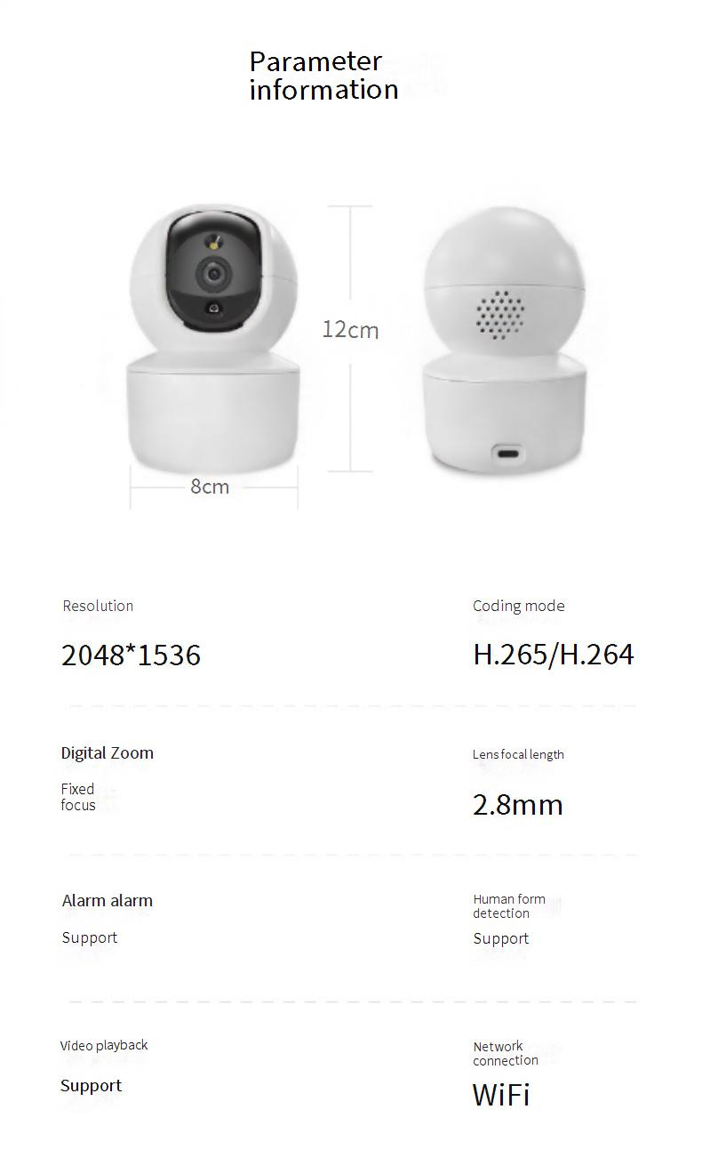 Security Cameras Camera Home Remote Mobile Phone Wireless Indoor Monitor 360 Degree With Voice Home HD Camera_voghion.com