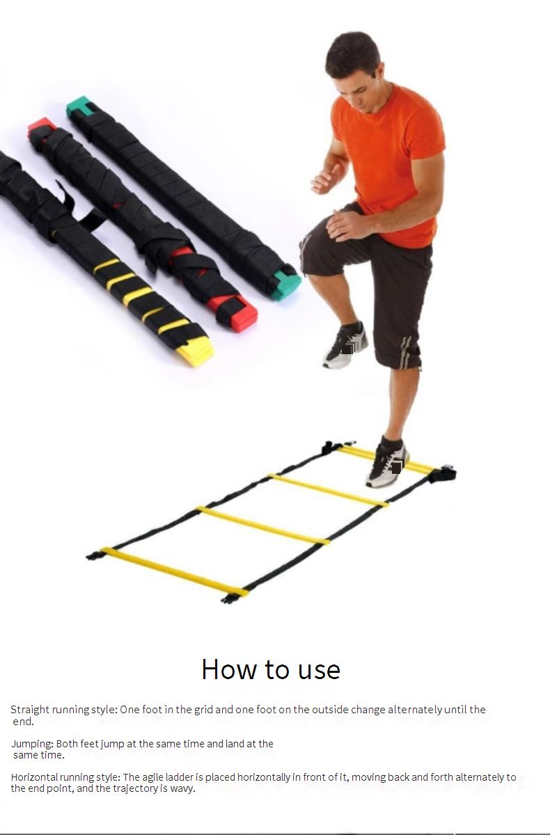 Kids Adjustable Agility Training Ladder - Football Speed Ladder With Cones For Footwork & Coordination Drills_voghion.com
