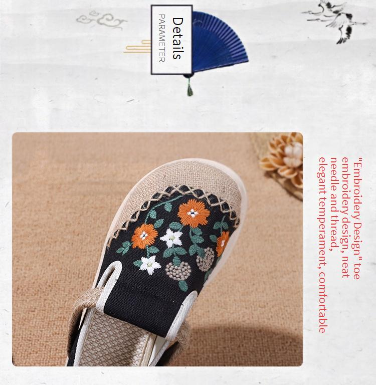 Damenschuhe Bestickte Damen-Einzelschuhe Bestickt mit Hanfu High Heels Alte Peking-Stoffschuhe Baumwoll- und Leinen-Spleißstoffschuhe_voghion.com