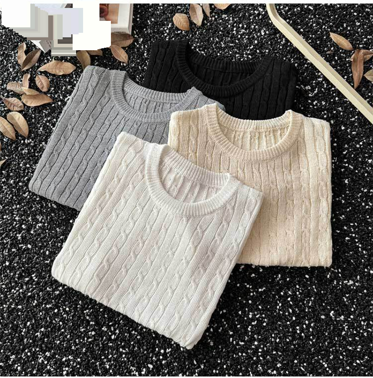 Summer Thin Jacquard Knitted Short Sleeved T Shirt Men's Round Neck Casual Trendy Retro Handsome Youth Breathable T Shirt_voghion.com