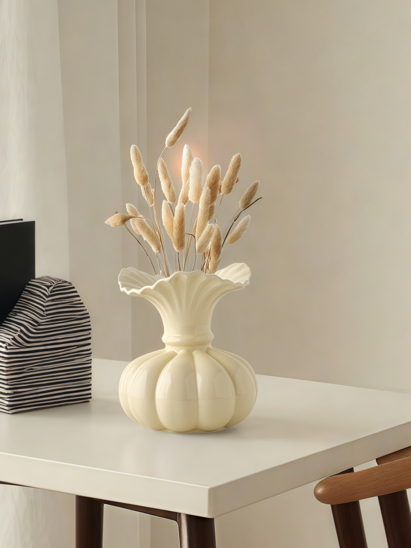 Vase en céramique de style nordique créatif français, rempli d'eau, pour compositions florales, décoration multi-scènes_voghion.com