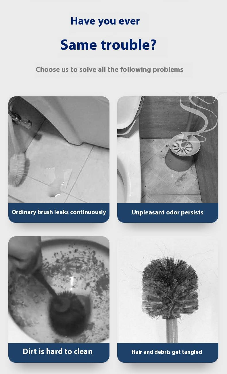 Disposable Toilet Brush With 16 Replaceable Heads – Wall-Mounted, Hygienic Cleaning Tool, Plastic Handle (Single/Double Holder Options)_voghion.com