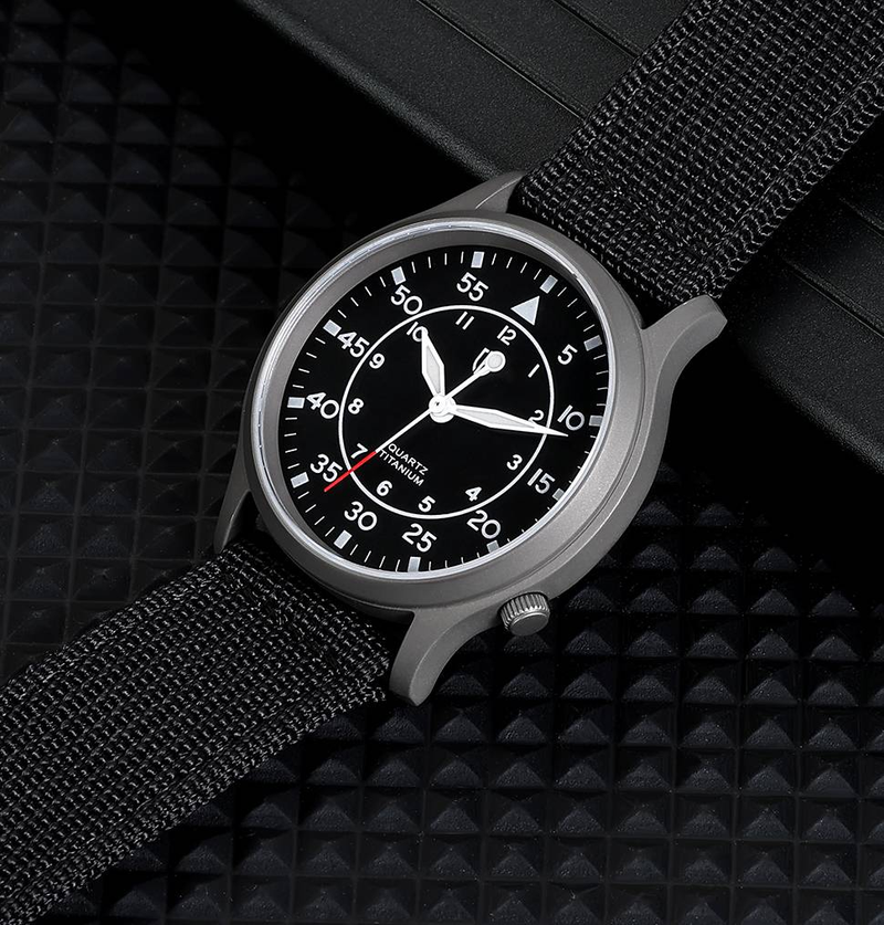 BERNY Titanium Watches For Men Unisex Military Sport Nylon Strap Luminous Analog Quartz Field Watch 5ATM Waterproof Army Tactical Casual Wristwatch_voghion.com