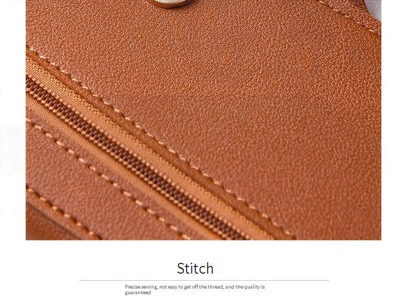 ENMEX Slim Women's Long Wallet With Multiple Card Slots – Lightweight PU Leather Bifold Wallet (Black/Tan/Red/Blue/Purple/White/Pink)_voghion.com