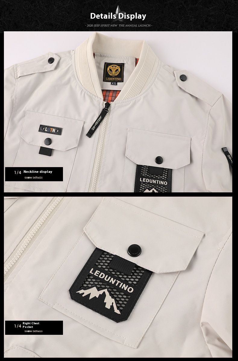 Wasserdichte Arbeitsjacke für Herren mit mehreren Taschen – Leichte Outdoor-Windjacke für Reisen und Freizeit (XS-XXXL)_voghion.com