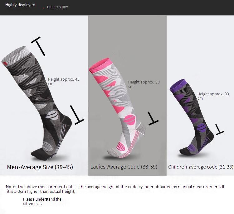 Chaussettes de ski professionnelles pour hommes et femmes - Chaussettes thermiques montantes respirantes avec semelle antidérapante et coussinée pour le snowboard et les sports d'hiver_voghion.com