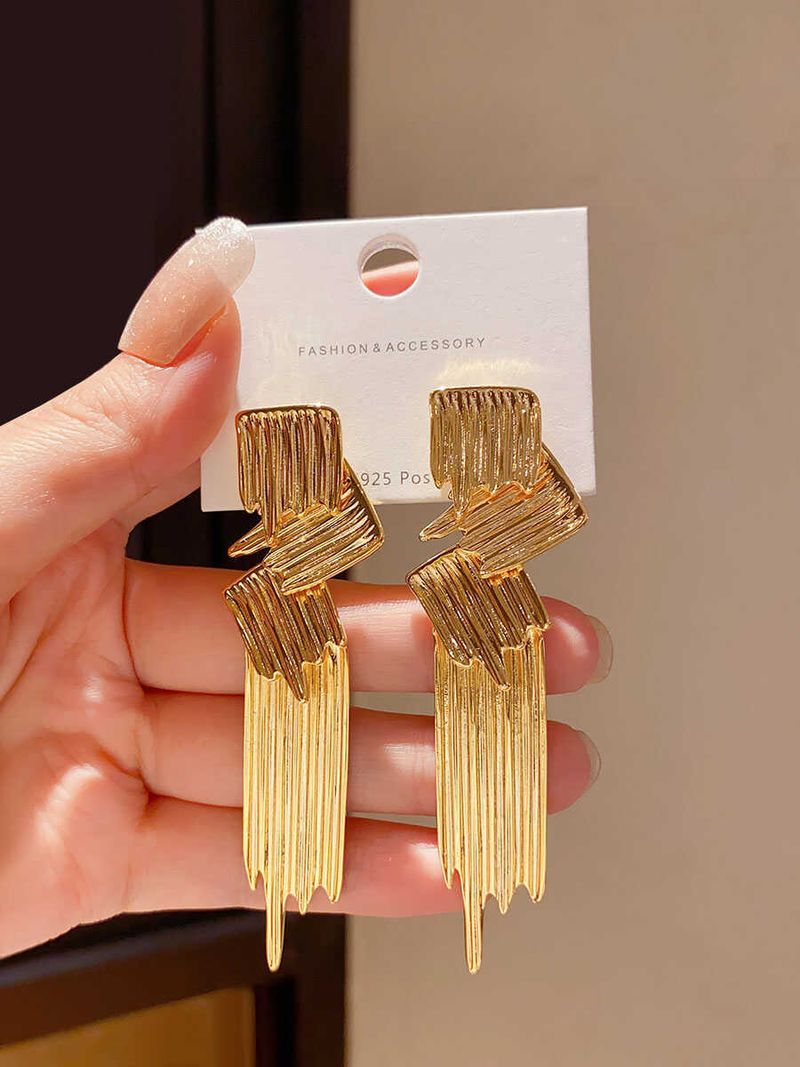 2024 New Trendy Design Niche For Women European And American Style Large Irregular Metal Heavy Craft Simple Earrings_voghion.com