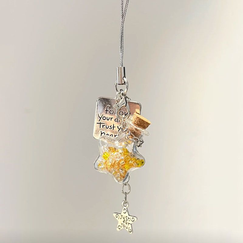 Star Wish Bottle Pendant Women's Charm Keyring_voghion.com