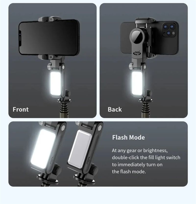 Roreta Desktop Nach Dem Aufnahmemodus Gimbal Stabilisator Selfie Stick Stativ Mit Fülllicht Für Handy_voghion.com