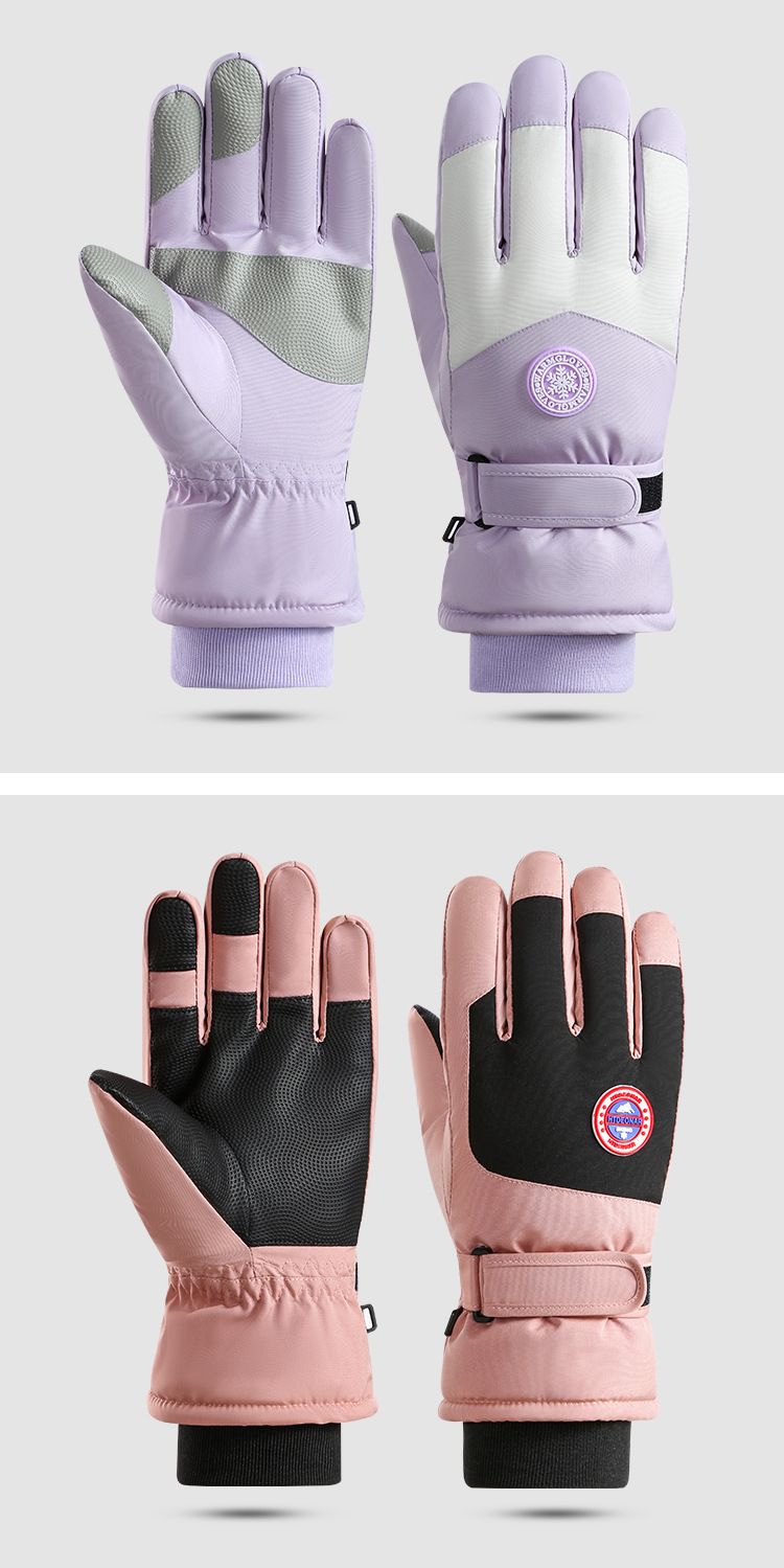 Ski For Men And Women, Winter Fleece-Lined, Thickened, Windproof, Waterproof, Non-Slip, Touchscreen, Outdoor Riding,_voghion.com