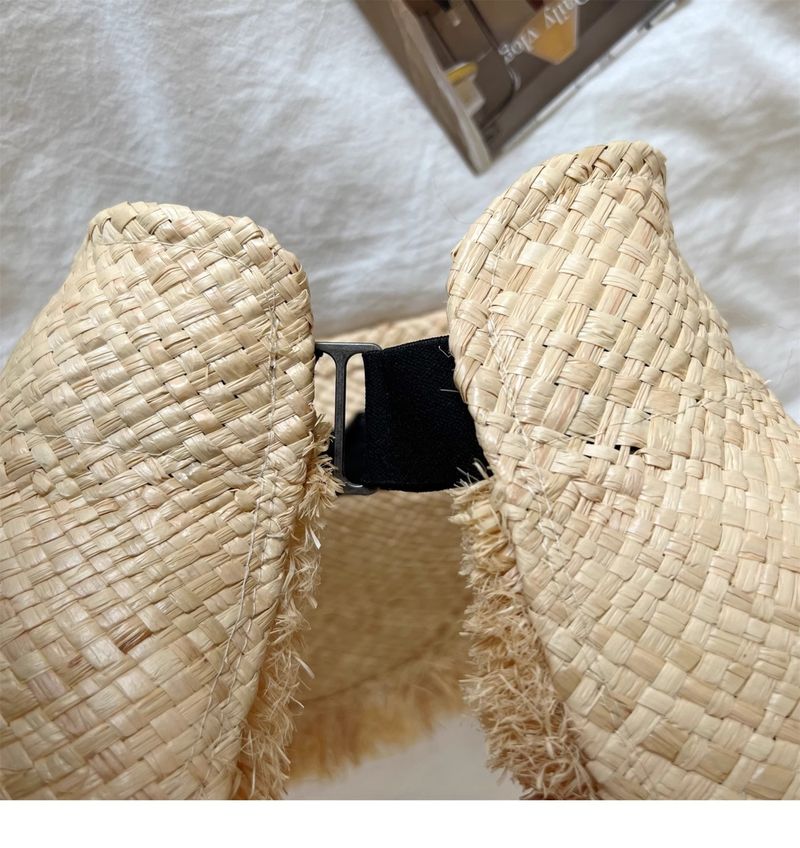 2025 New Rolled Wide Raffia Women's Summer Woven Parasol Beach Vacation Sun Hat_voghion.com