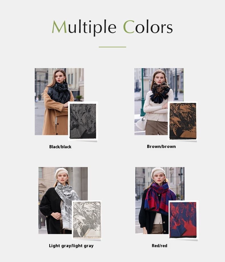 Scarf Female Winter Hot Item 2024 New Cashmere Student Warm Scarf Fashionable Versatile Shawl Outer Outfit_voghion.com