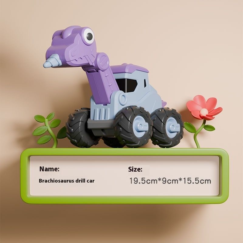 Puzzle Kinderspielzeug Dinosaurier Engineering Kleines Auto Presse Schiebebagger Junge Geschenk_voghion.com