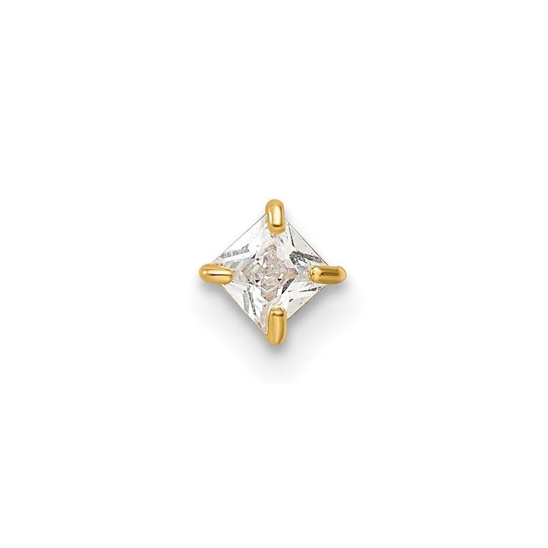 14k 18 Gauge Square CZ Labret Stud_voghion.com