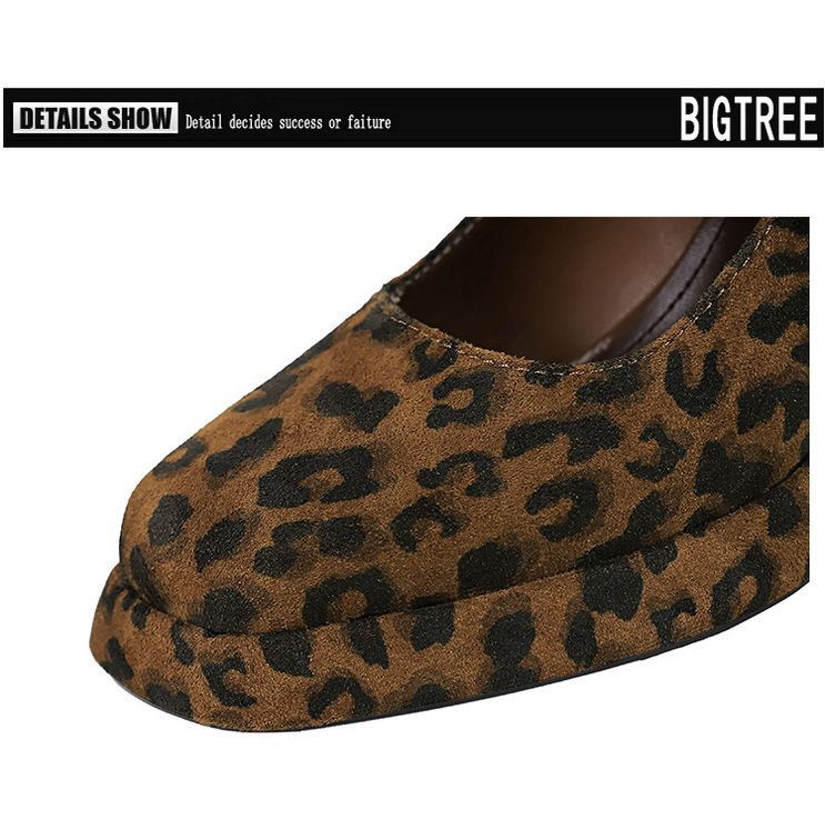 9613-6 style high thick heels, waterproof platform, suede, straight line with belt buckle, shallow mouth Mary Jane_voghion.com