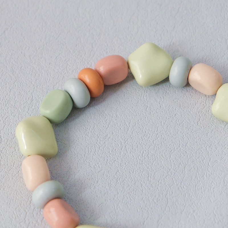 Fashionable Personality Beaded Handmade Color-Block Resin Bag Handheld Acrylic Bead Decorative Chain_voghion.com