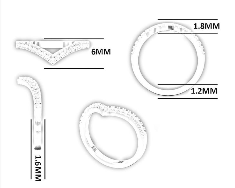 Set di anelli simmetrici con diamanti - Anelli impilabili in argento sterling 925 (3 pezzi)_voghion.com