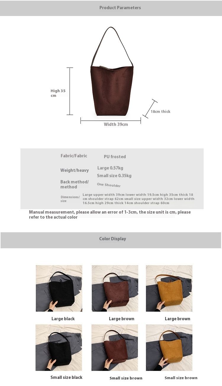 Semplice secchiello autunno inverno pelle scamosciata grande capacità ins madre e bambino alla moda monospalla ascellare_voghion.com