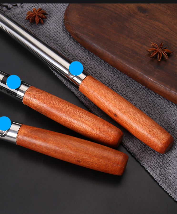 Pour un usage quotidien, manche allongé, spatule brillante spéciale Chef's Kitchen, pelle à mélanger, passoire en acier, cuisine_voghion.com