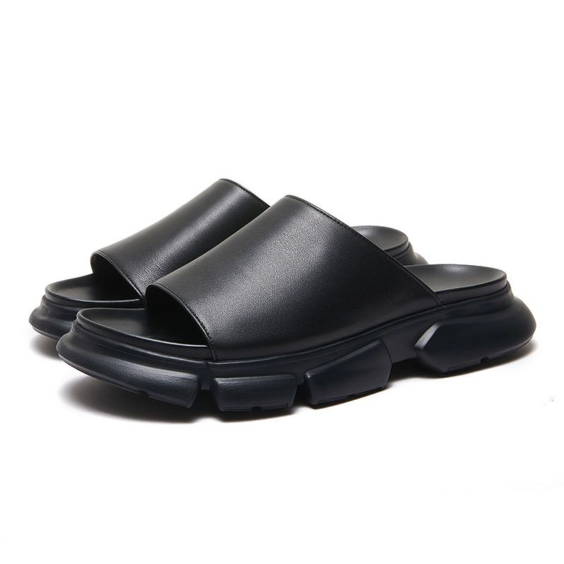 Pantofole da uomo in pelle con rialzo per scarpe da spiaggia leggere, da esterno, di qualità imbattibile, alla moda e per il tempo libero._voghion.com