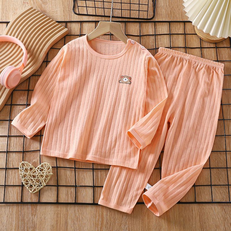 Weiche, atmungsaktive Baumwolle, Baby-Kinder-Pyjama-Set, süßes Cartoon-Langarm-Schlafanzug-Set für 0–5 Jahre_voghion.com
