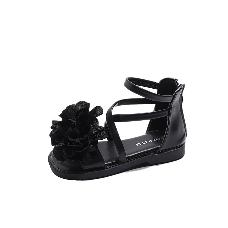 Sandali da bambina 2024, estivi, per bambini, con fiori, da principessa, per bambini grandi, con suola morbida, alti e aperti, versione coreana_voghion.com
