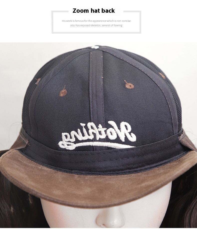 Cappello Parrucca Integrato Aggiornamento Simulazione Capelli Alla Moda Pigro Lana Rotolo Berretto da Baseball Tesa Ingrandita Berretto a Becco d'Anatra Parrucca_voghion.com