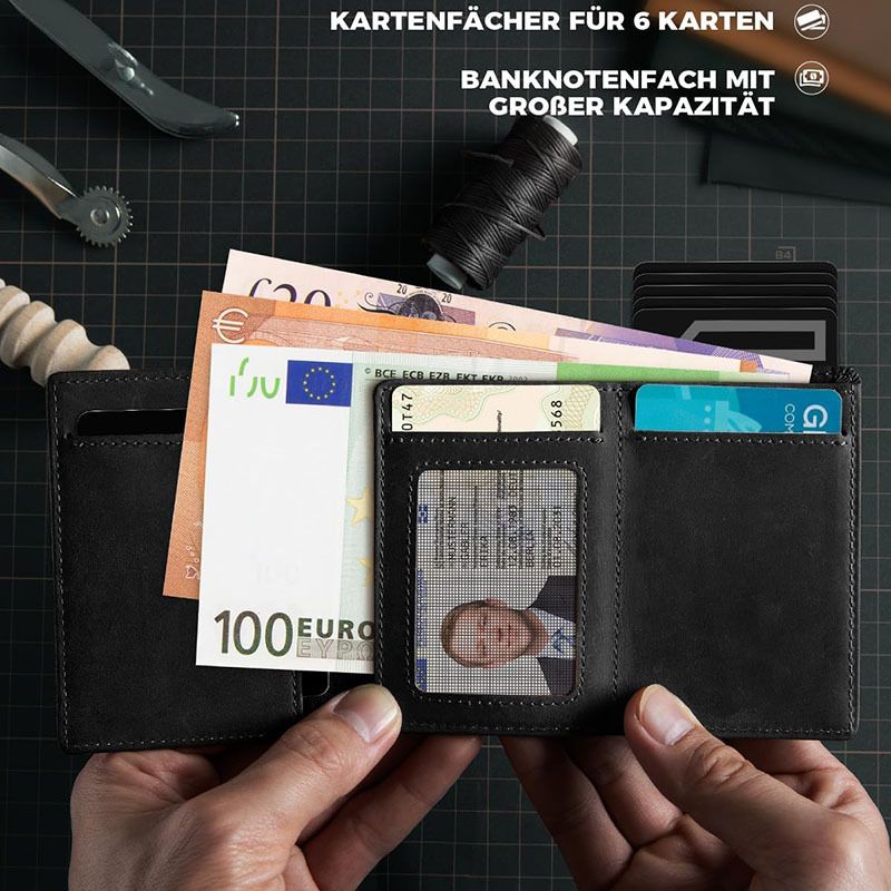 Portefeuille magnétique rétro en cuir Crazy Horse, antivol RFID, simple et ultra fin, pour homme, 30 % de réduction_voghion.com